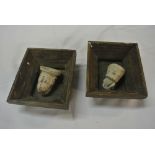 COLLECTABLES - A pair of vintage terracotta religi