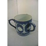 CERAMICS - A large Wedgwood blue jasper ware tri h