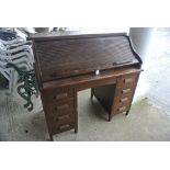 FURNITURE/ HOME - An antique roll top desk with 'S