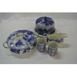CERAMICS - A collection of various blue & white tr