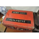 COLLECTABLES - A vintage wooden box with red paint