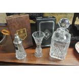 CRYSTAL - A collection of 3 crystal decanters to i