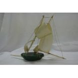 COLLECTABLES - An antique Malachite & Ivory sailed