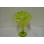 GLASS - An antique/ vintage Uranium glass alter va