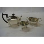 COLLECTABLES - A silver plated 3 piece tea service
