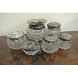 SILVER - A collection of 5 antique silver topped d