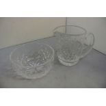 CRYSTAL - A Waterford Crystal milk jug & sugar bow