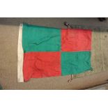 MILITARIA - A large Naval flag with red & green de