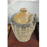 COLLECTABLES - A large antique stoneware flagon re