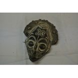 COLLECTABLES - A hand carved tribal mask with atta