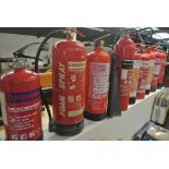 COLLECTABLES - A collection of 9 various fire exti