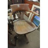 FURNITURE/ HOME - An antique wooden Captains chair