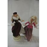 COLLECTABLES - A collection of 2 Barbie dolls on s