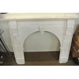 FURNITURE/ HOME - A wooden fireplace, which has be