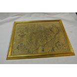 COLLECTABLES - A vintage framed Map showing the Co