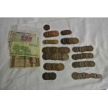 COINS/ BANKNOTES - A collection of various old coi