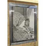 ARTWORK - A large original framed pen drawing of a