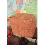 FURNITURE/ HOME - A hand woven pink square pouffe.