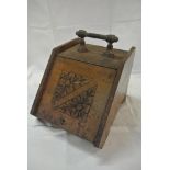 COLLECTABLES - An antique wooden coal box with car