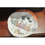 CERAMICS - An antique hand painted Oriental dish w