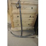 COLLECTABLES - An antique wrought iron anchor, mea