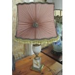 COLLECTABLES - A vintage marble & brass table lamp