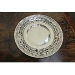 SILVER - A sterling silver plate with decorative p