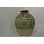 CERAMICS - A large vintage studio pottery vase wit