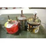COLLECTABLES - A collection of 3 handmade oil lamp