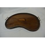 COLLECTABLES - An antique Edwardian inlaid kidney
