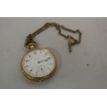 WATCHES - A gold plated antique Hamilton 'double r