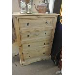 FURNITURE/ HOME - A Mexican pine chest of drawers.