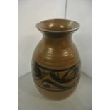 CERAMICS - A large studio pottery vase with brown