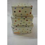 COLLECTABLES - A set of 3 Emma Bridgwater storage