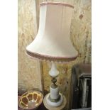 COLLECTABLES - A vintage marble & brass table lamp