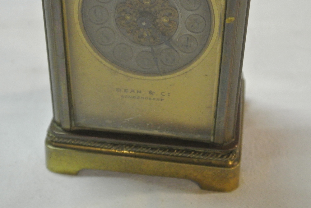 CLOCKS - An antique brass cased carriage clock, wi - Image 3 of 4