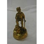 COLLECTABLES - A brass figure modelled as a miner.