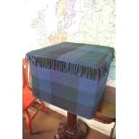 FURNITURE/ HOME - A handwoven blue square pouffe.