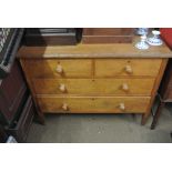FURNITURE/ HOME - An antique oak chest of drawers.