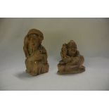 COLLECTABLES - A collection of 2 antique carved Ch