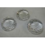 CRYSTAL - A set of 3 Waterford Crystal floral pape