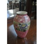 CERAMICS - A vintage Maling 'Peony Rose' vase.