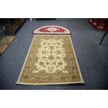 2 RUGS, one 170cm x 120cm, one semi-circular 140cm x 72cm.