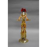 MURANO HARLEQUIN GLASS FIGURE SIGNED BY G. TOFFOLO height 48cm.