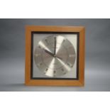 RETRO MID-CENTURY TOSHIBA QUARTZ WALL CLOCK. Height 31cm, Width 31cm, Depth 7cm.