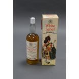 BOXED BOTTLE OF DEWAR'S WHITE LABEL WHISKY.