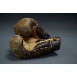 PAIR OF ANTIQUE LEATHER BOXING GLOVES c1900.