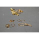 COLLECTION OF GOLD JEWELLERY. SOME MARKED 9ct. Total weight of 9ct gold is 7.4g.