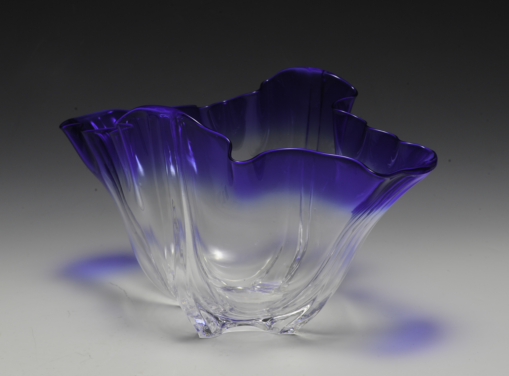 Steuben Handkerchief Vase with Blue Rim - Image 2 of 4