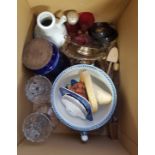 Box Lot - including a Hornsea pottery storage jar; a blue printed chamber pot; an imported inhaler